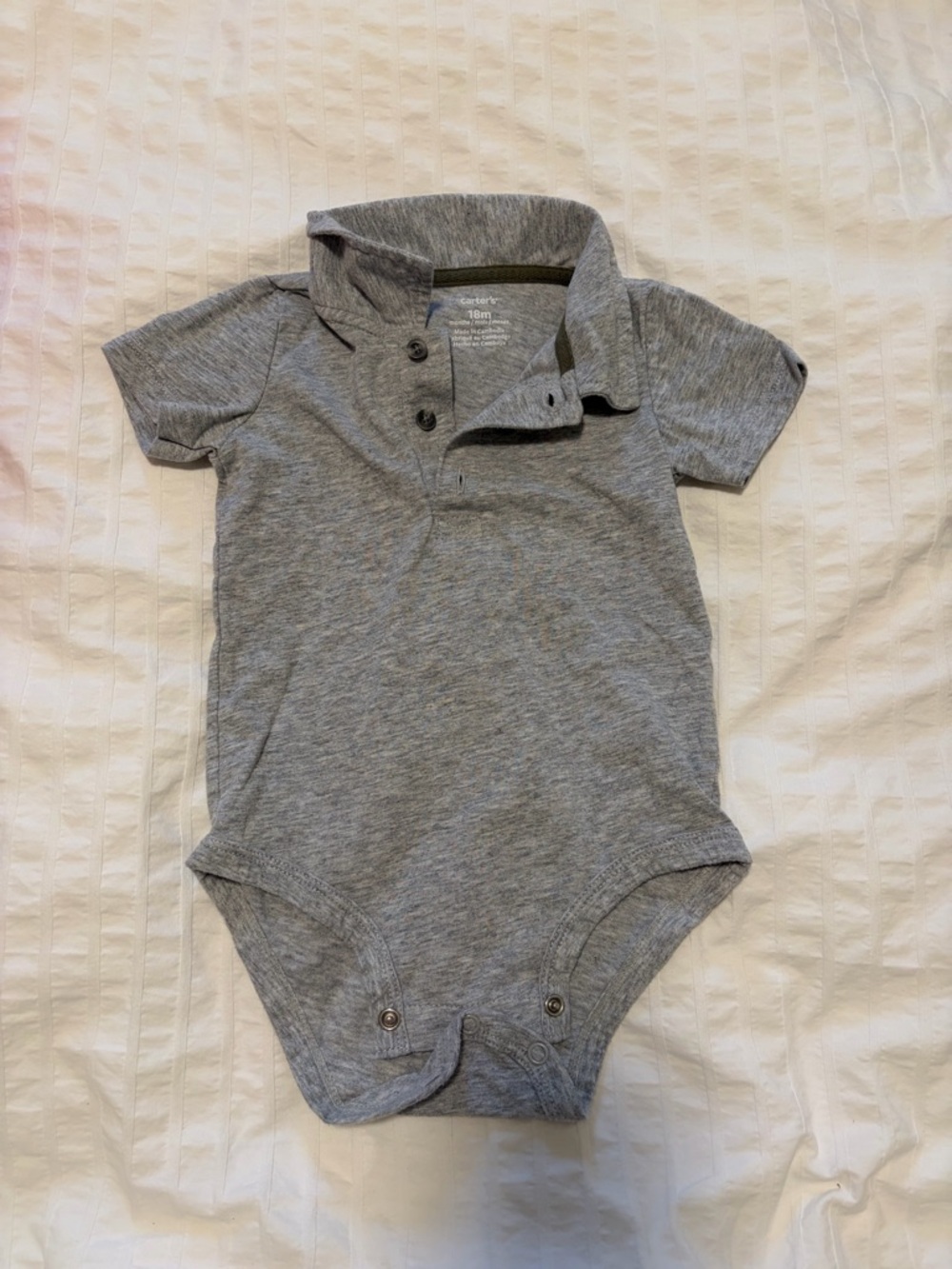 18m Gray collared onesie Bodysuit